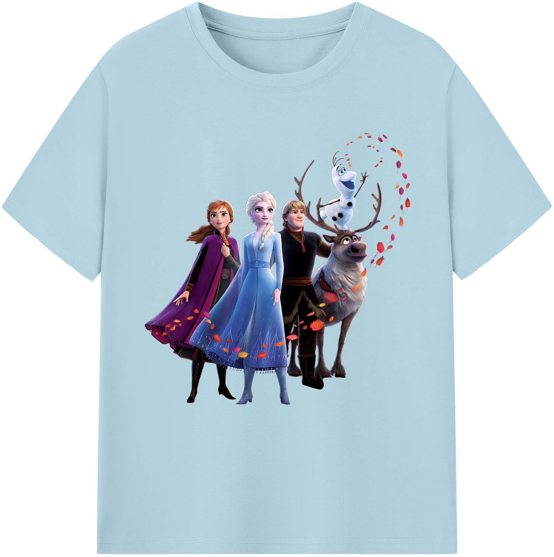 （画像用） アナと雪の女王 アンナ エルサ Frozen Anna Elsa 綿100％半袖Tシャツ（フロントプリント）